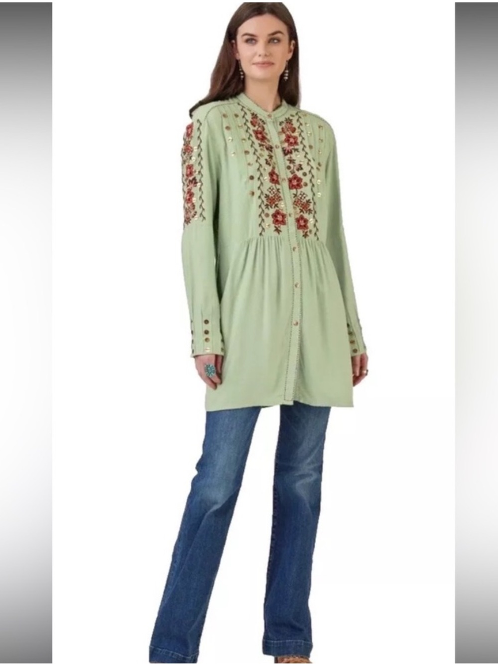 Double D Ranch Red Rock Top in Prickly Pear Size Large